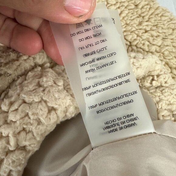 Sage Collective Womens Beige Sherpa Fleece Quarter Zip Pullover Jacket Size XS - Picture 6 of 6